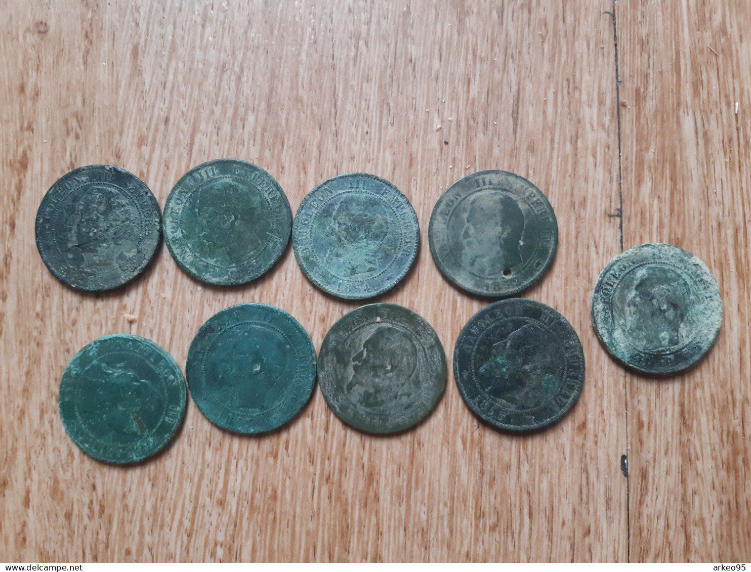 Lot De 9 Pièces De 10 Centimes Napoléon III - 10 Centimes