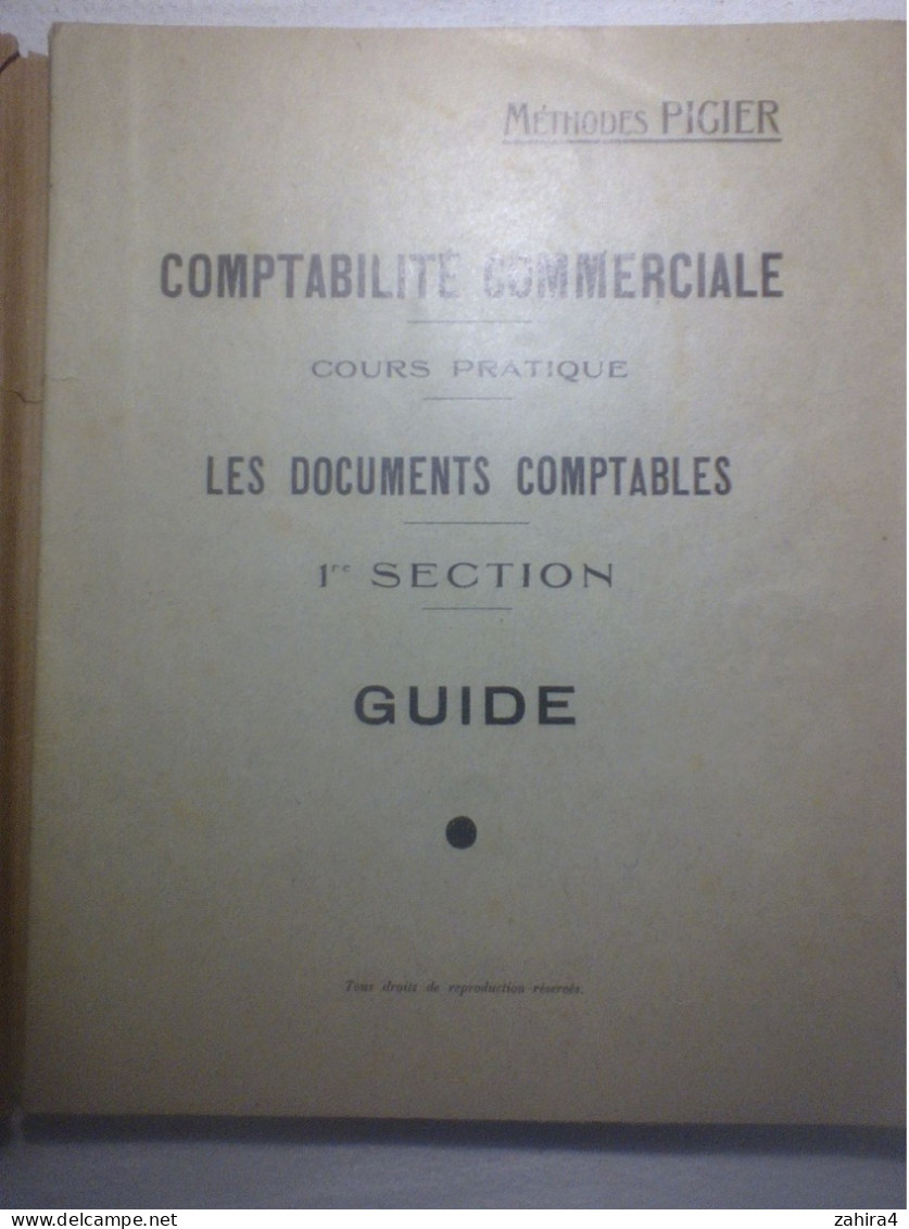 Cours Pratique Comptabilité Pigier Paris Busness Collège Comptabilité Commerciale 1re Section Documents Comptable Guide - 12-18 Ans