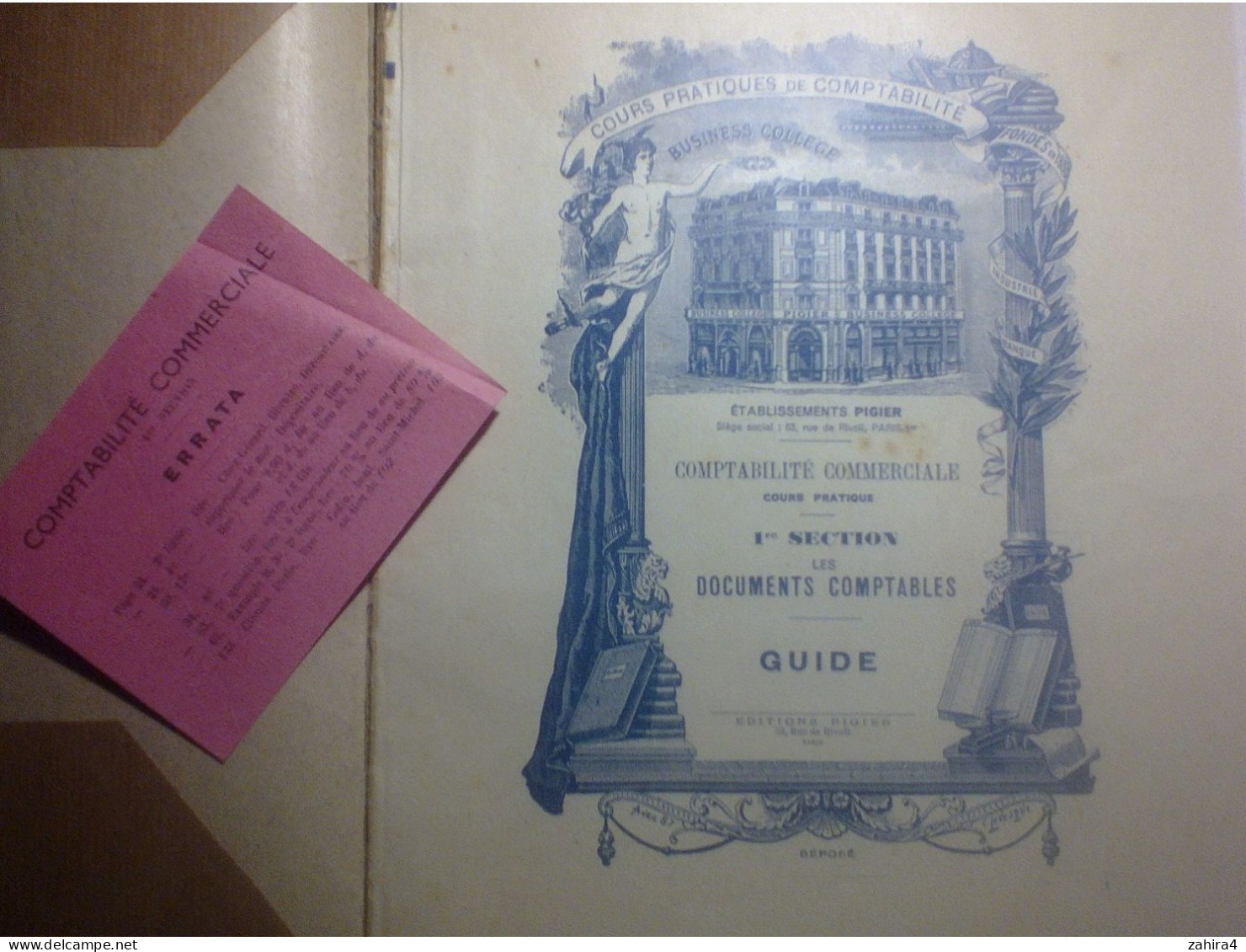 Cours Pratique Comptabilité Pigier Paris Busness Collège Comptabilité Commerciale 1re Section Documents Comptable Guide - 12-18 Ans