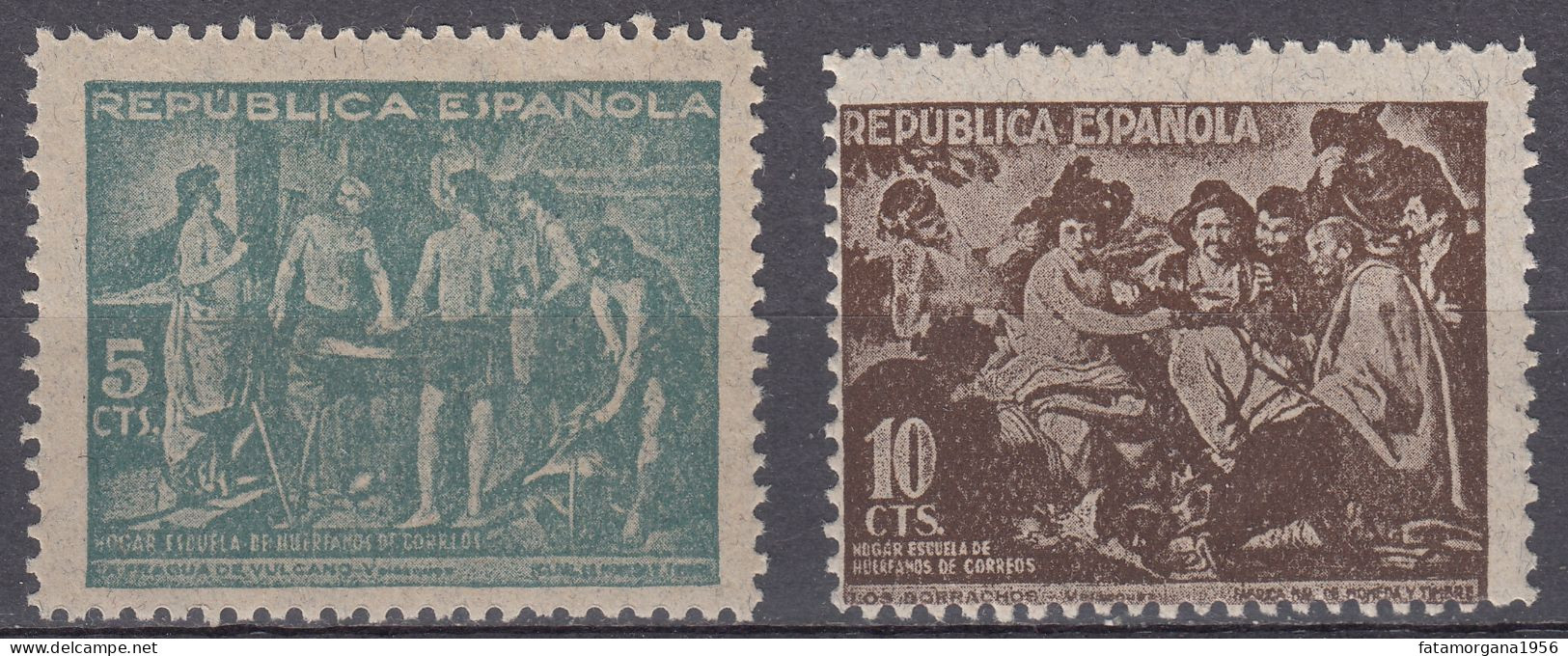 SPAGNA - BENEFICENZA - 1938 - Lotto Di 2 Valori Nuovi MNH Di Seconda Scelta: Yvert 60/61 Su Carta Con Fili Di Seta. - Charity