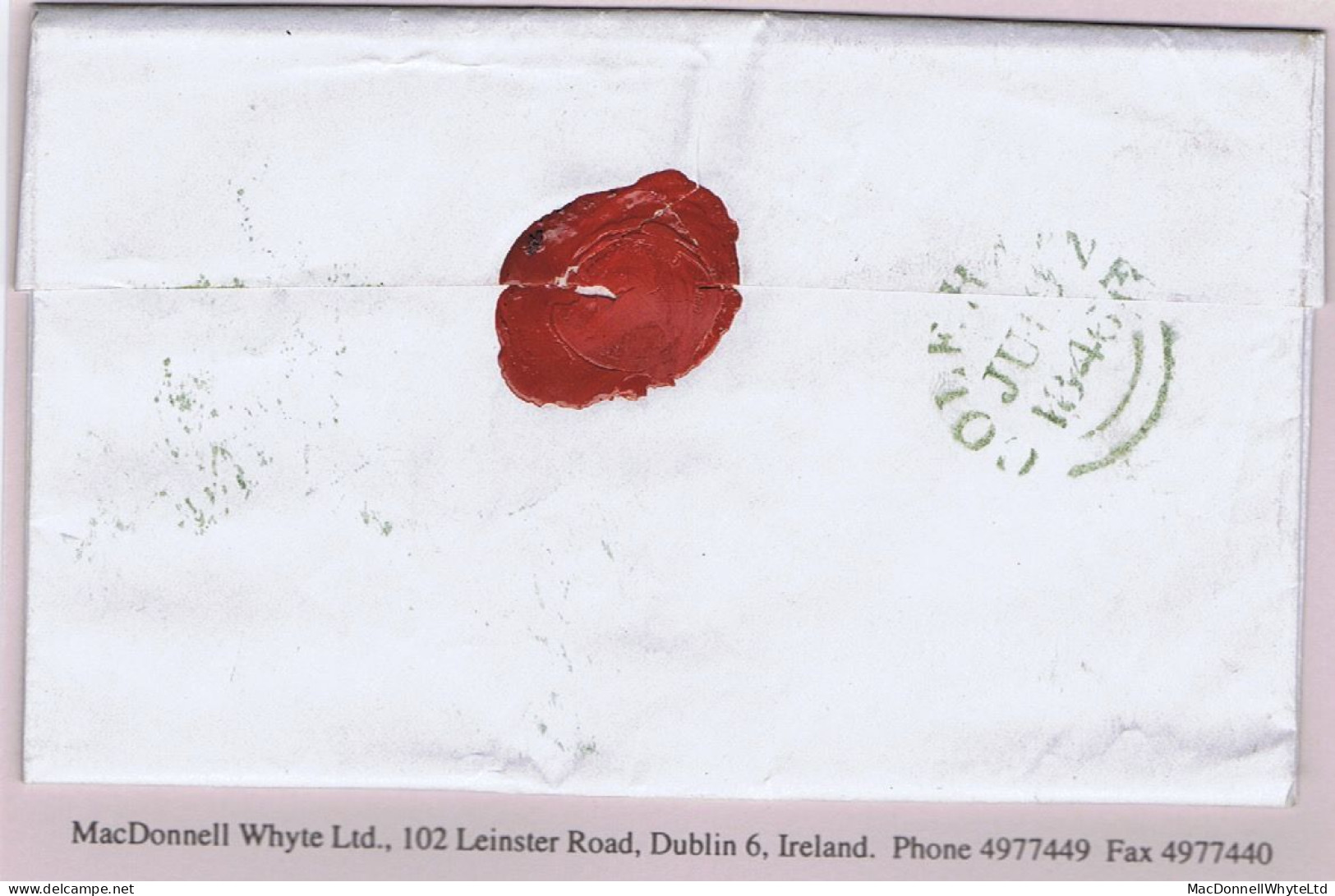 Ireland Uniform Penny Post Derry 1846 Letter To Ballymoney With Distinctive "P.D/C-RAINE" Of Coleraine In Green - Prephilately