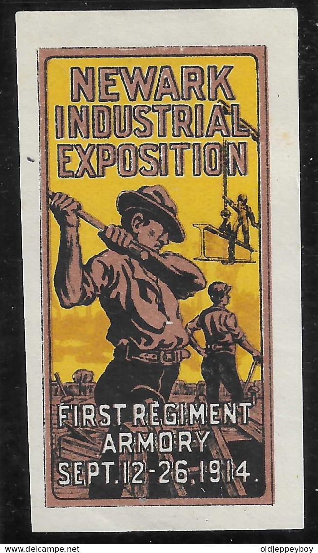 1914- 1918 EPOQUE DELANDRE VIGNETTE WW1 USA Cinderella Vignette NEWARK INDUSTRIAL EXPOSITION FIRST REGIMAENT ARMORY 1914 - Militaria