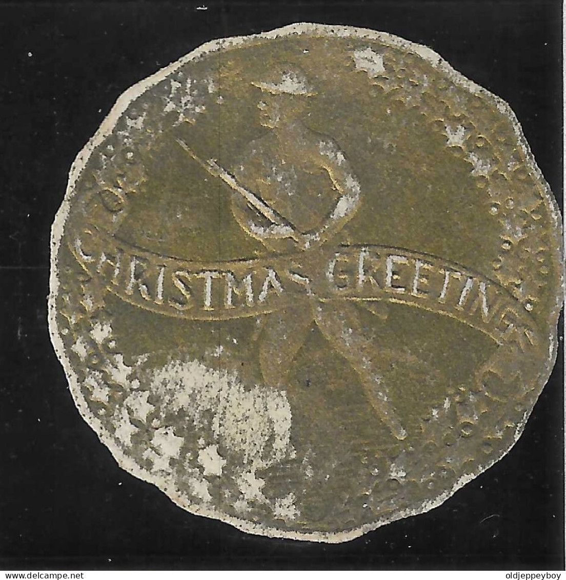 1914- 1918  WW1 USA Cinderella Vignette US CHRISTMAS GREETINGS EMBOSSED - Militaria