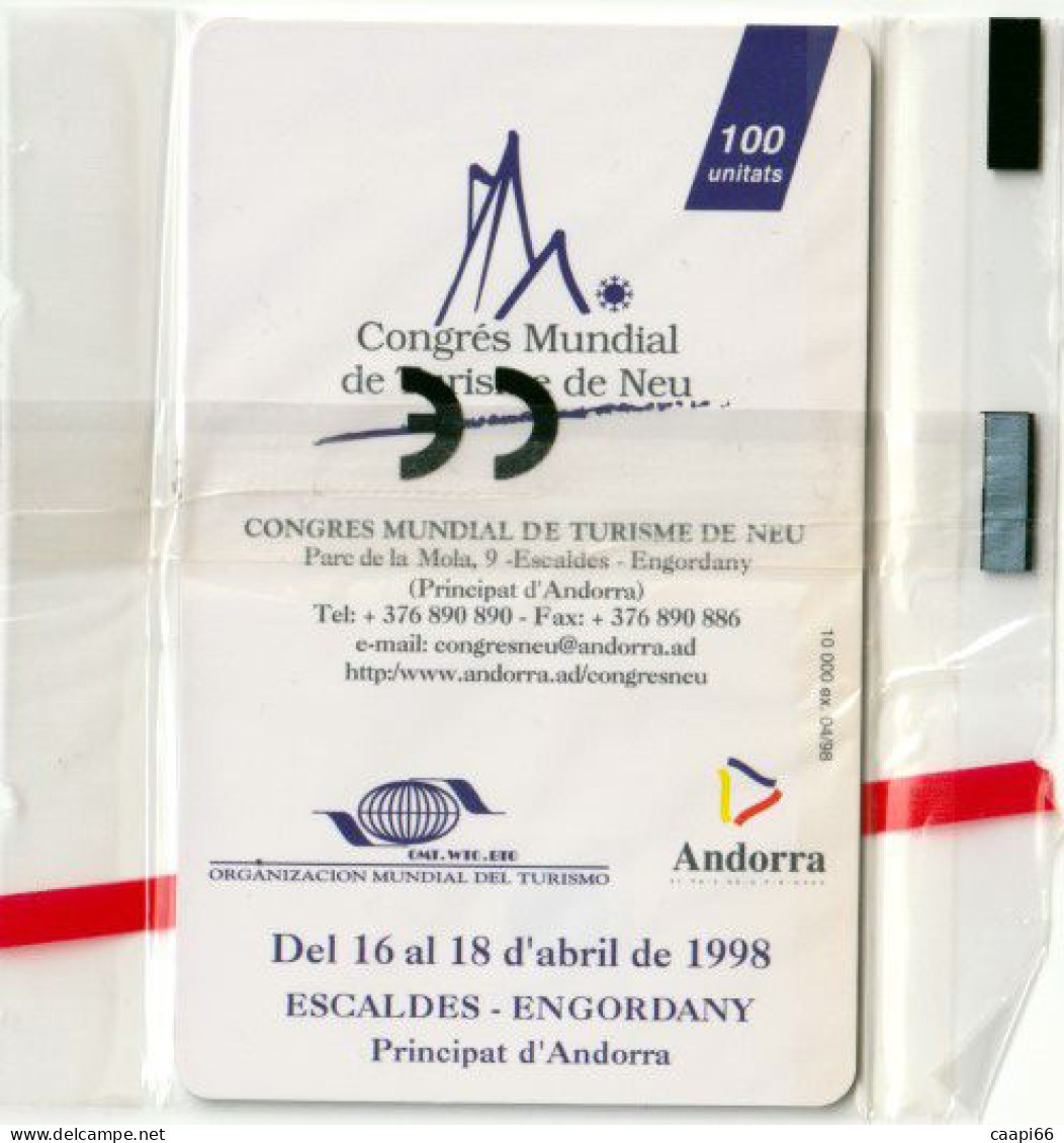 Andorre - Télécarte 100U - NSB - Congrés Mundial De Turism De Neu - Andorra