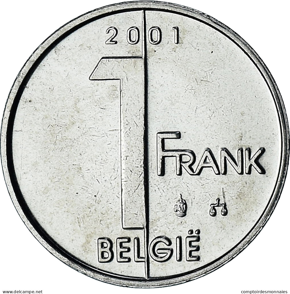 Belgique, Albert II, 1 Franc, 2001, Série FDC, FDC, Nickel Plated Iron, KM:188 - 1 Frank