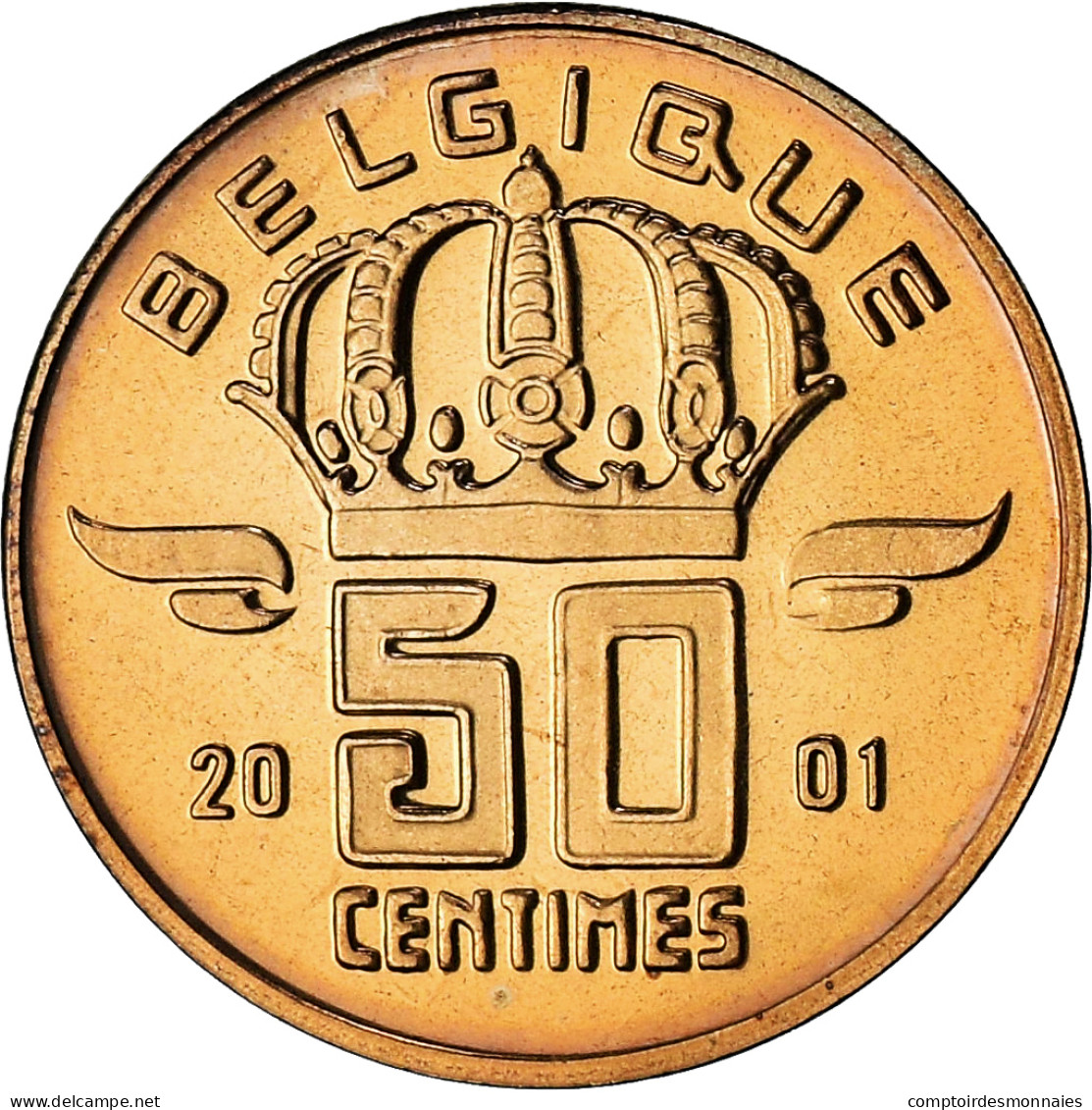 Belgique, Albert II, 50 Centimes, 2001, Bruxelles, Série FDC, FDC, Bronze - 50 Cent