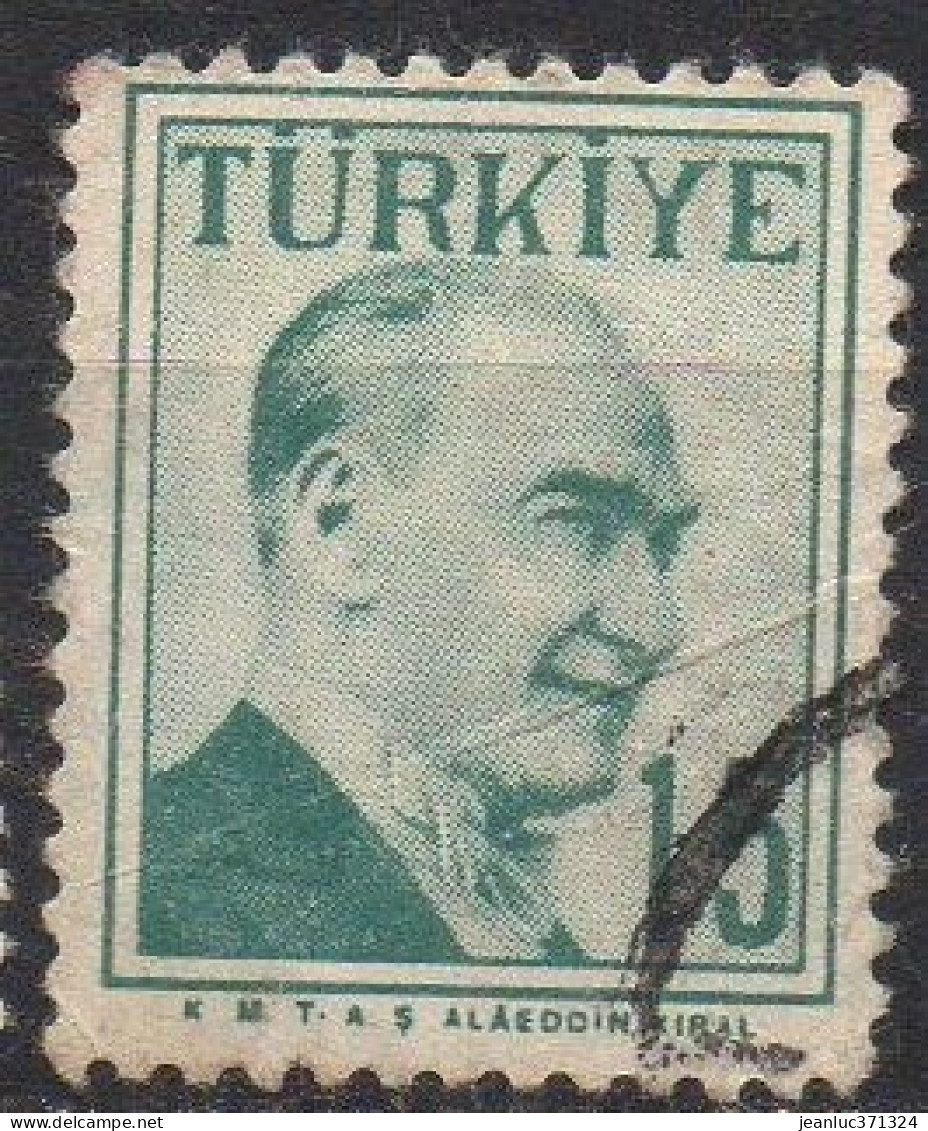 TURQUIE N° 1395 O Y&T 1957-1958 Portrait D' Atatürk - Usati