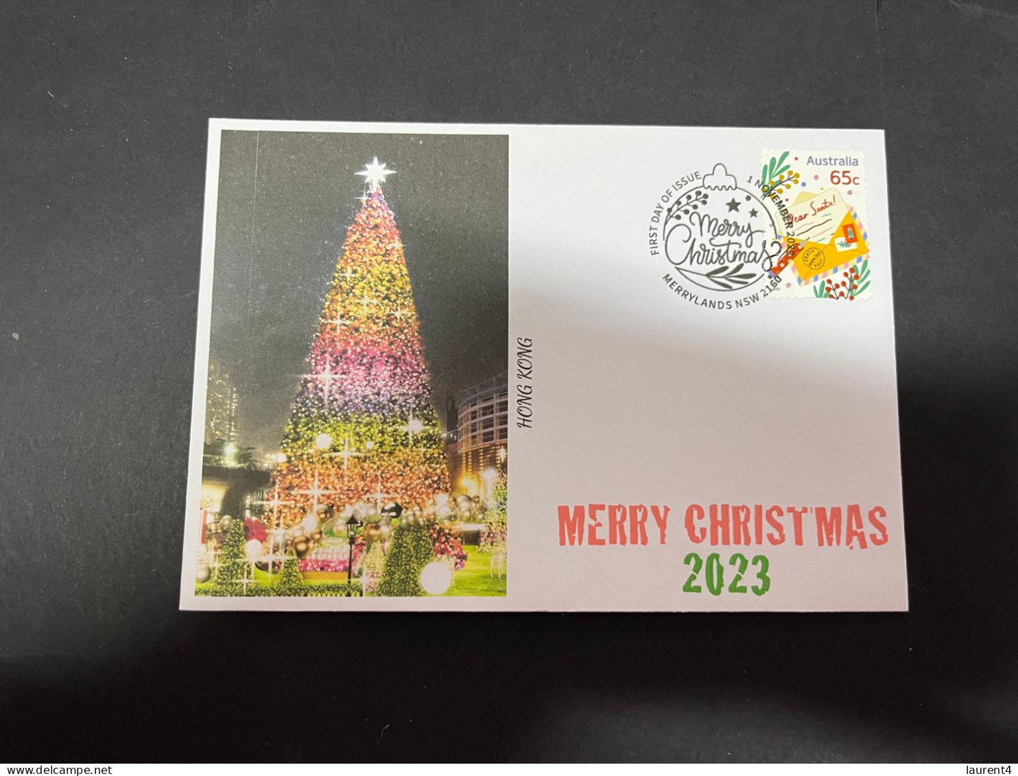 27-11-2023 (3 V 33) Christmas 2023 (new Australian Xmas Stamp) Hong Kong Christmas Tree (released 1-11-2023) - Christmas Island