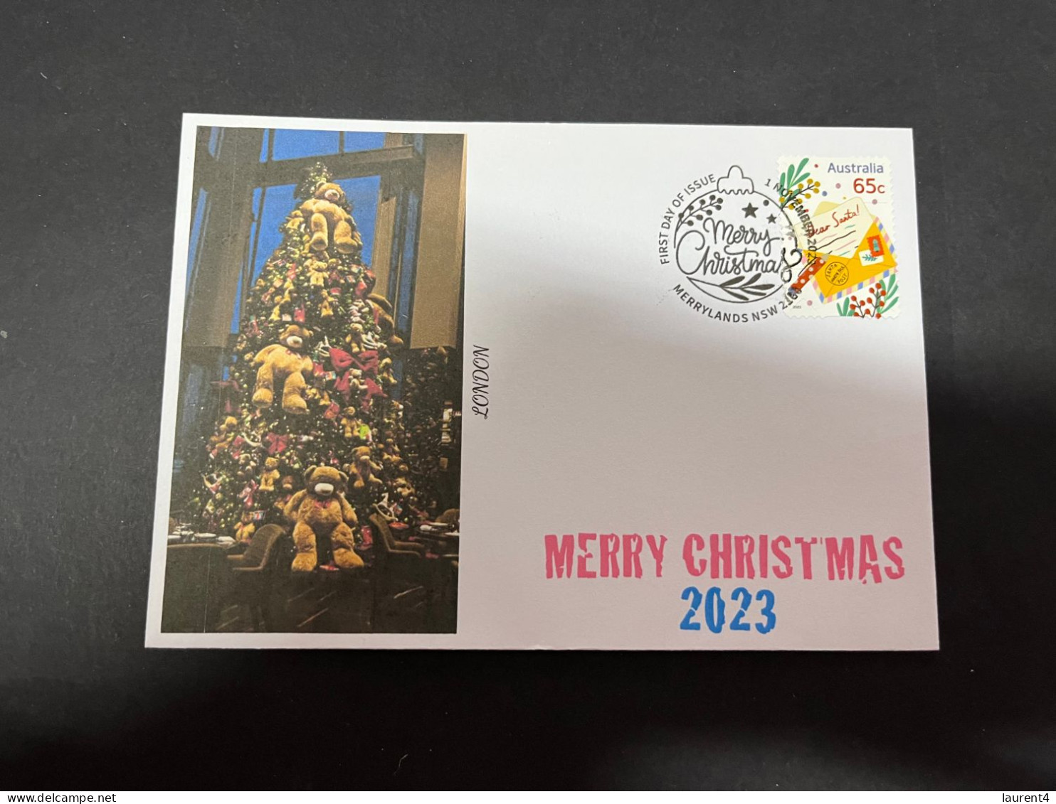 27-11-2023 (3 V 33) Christmas 2023 (new Australian Xmas Stamp) London Christmas Tree (released 1-11-2023) - Christmas Island