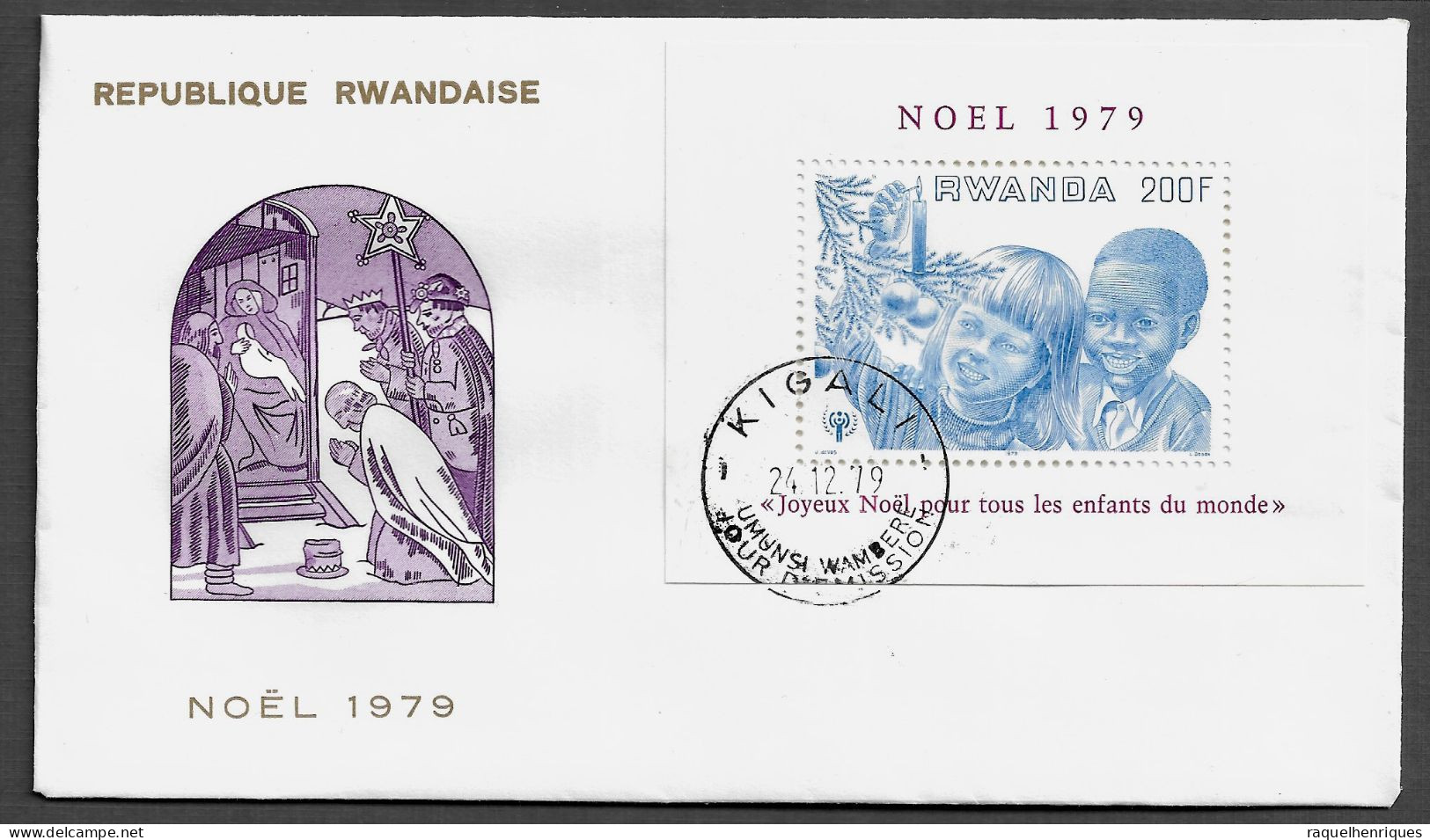 RWANDA FDC COVER - 1979 International Year Of The Child MINISHEET FDC (FDC79#06) - Storia Postale