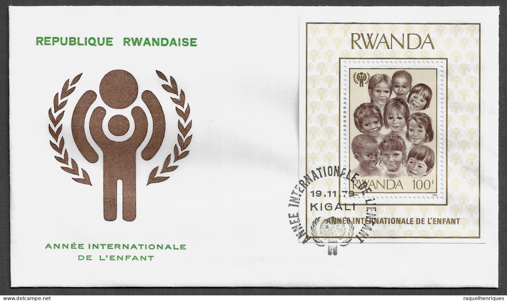 RWANDA FDC COVER - 1979 International Year Of The Child MINISHEET FDC (FDC79#06) - Lettres & Documents