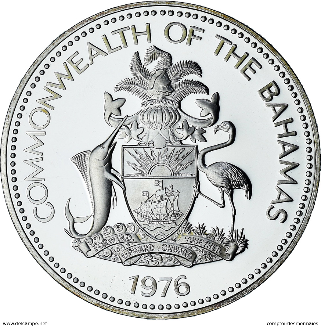 Bahamas, Elizabeth II, 2 Dollars, 1976, Proof, SPL+, Argent, KM:66a - Bahamas