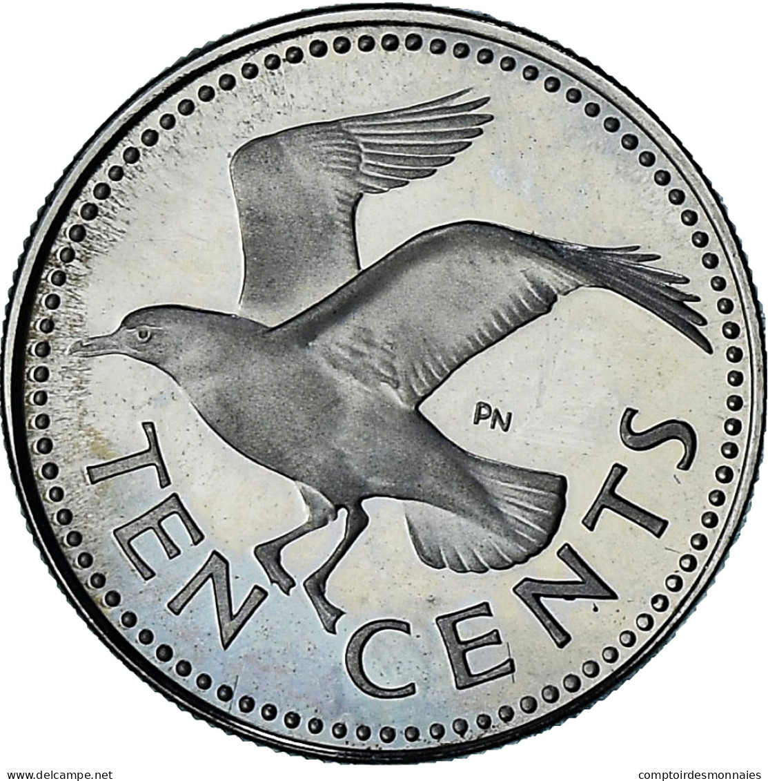 Barbade, 10 Cents, 1975, Proof, SPL+, Du Cupronickel, KM:12 - Barbades