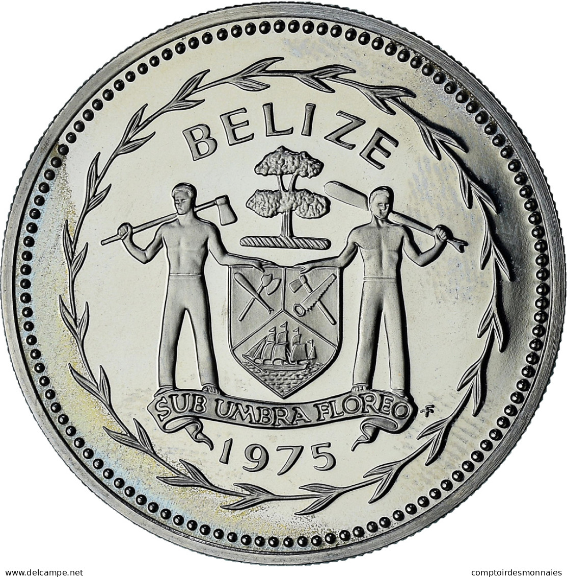 Belize, Elizabeth II, 5 Dollars, 1975, Proof, SPL+, Du Cupronickel, KM:44 - Belize