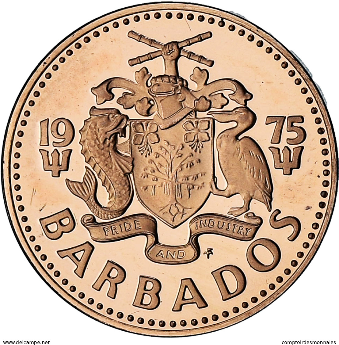 Barbade, Cent, 1975, Proof, SPL+, Bronze, KM:10 - Barbados