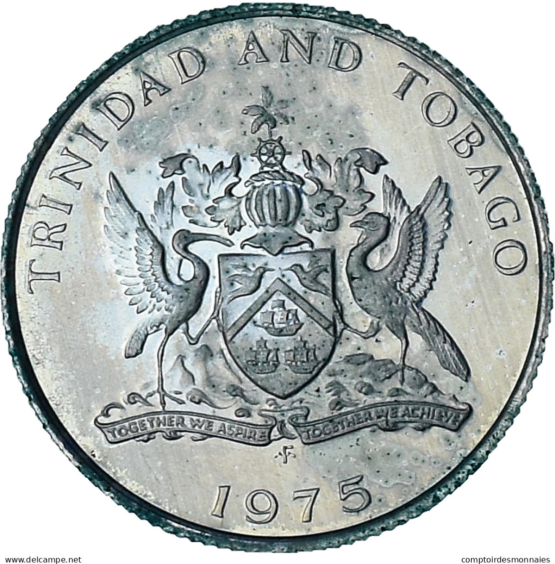 Trinité-et-Tobago, 10 Cents, 1975, Proof, SPL+, Du Cupronickel, KM:27 - Trinidad & Tobago