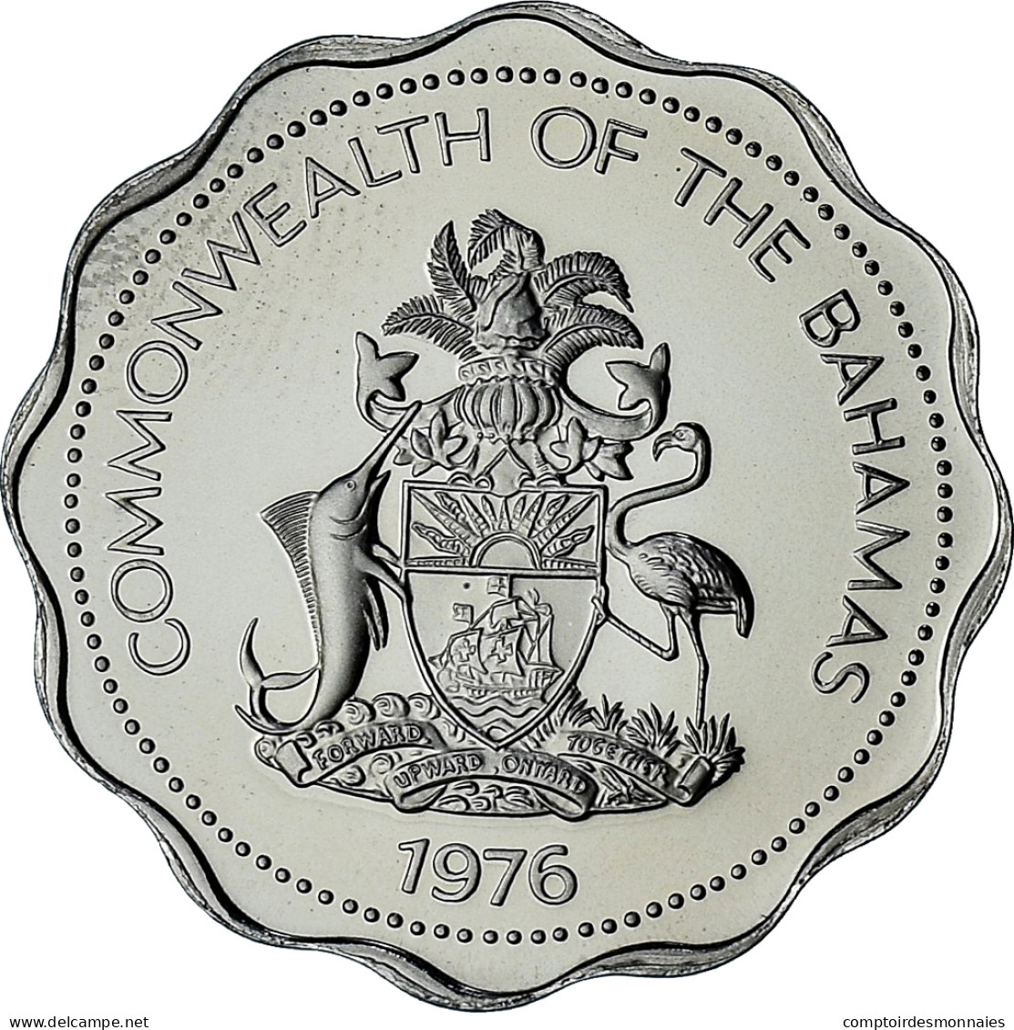 Bahamas, Elizabeth II, 10 Cents, 1976, Proof, SPL+, Du Cupronickel, KM:61 - Bahamas