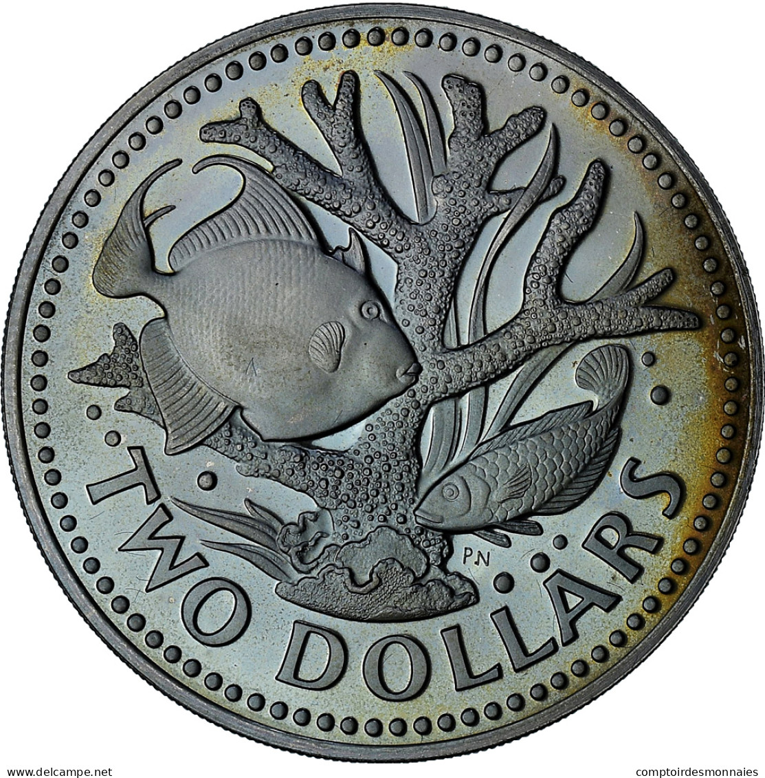 Barbade, 2 Dollars, 1975, Proof, SPL+, Du Cupronickel, KM:15 - Barbados