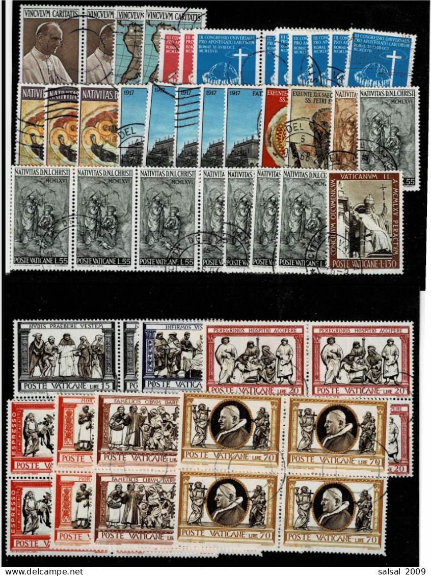VATICANO ,anni Diversi ,oltre 350 Pezzi Usati ,alcune Quartine ,in Genere Qualita Ottima ,OCCASIONE! - Used Stamps