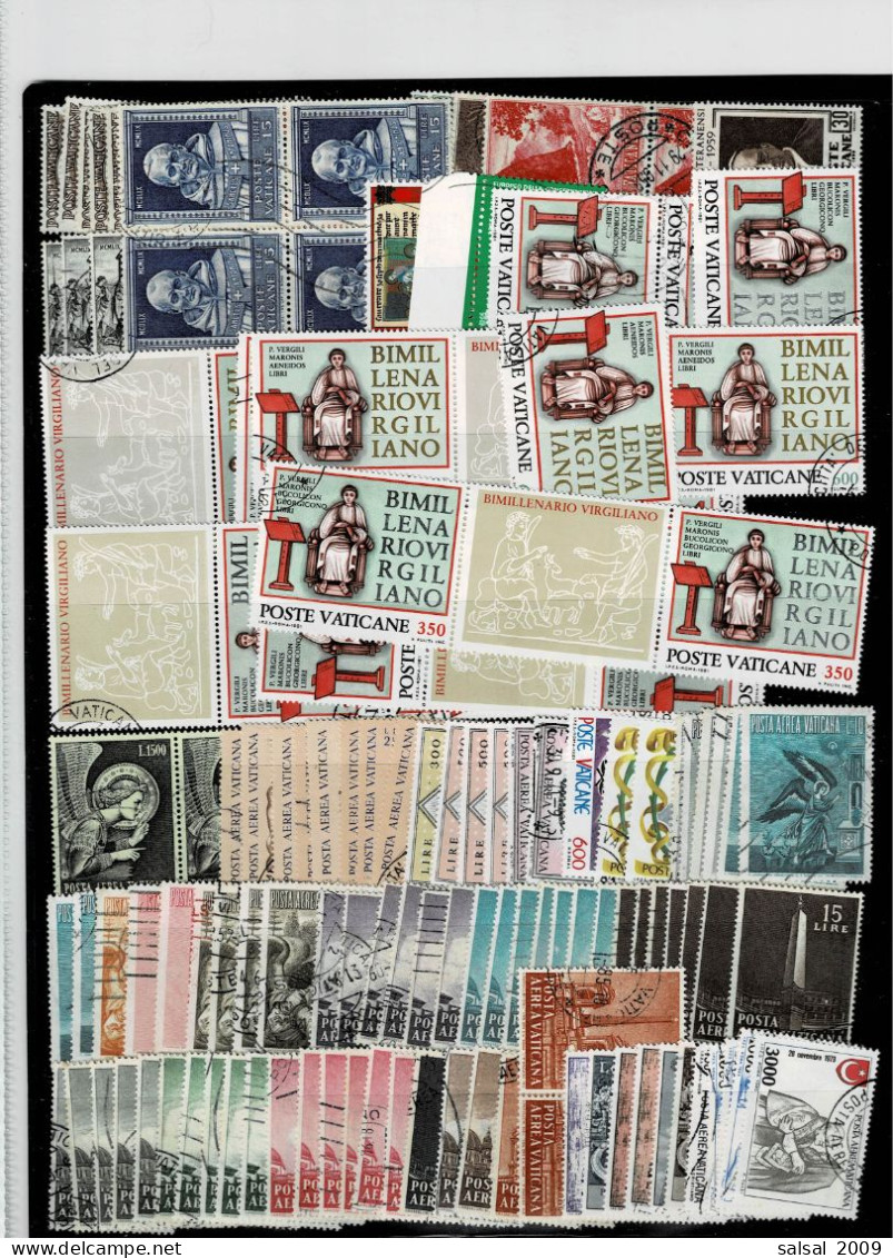 VATICANO ,oltre 280 Pezzi Usati+15 Serie MNH Di Cui 1 In Quartina ,qualita Ottima - Used Stamps