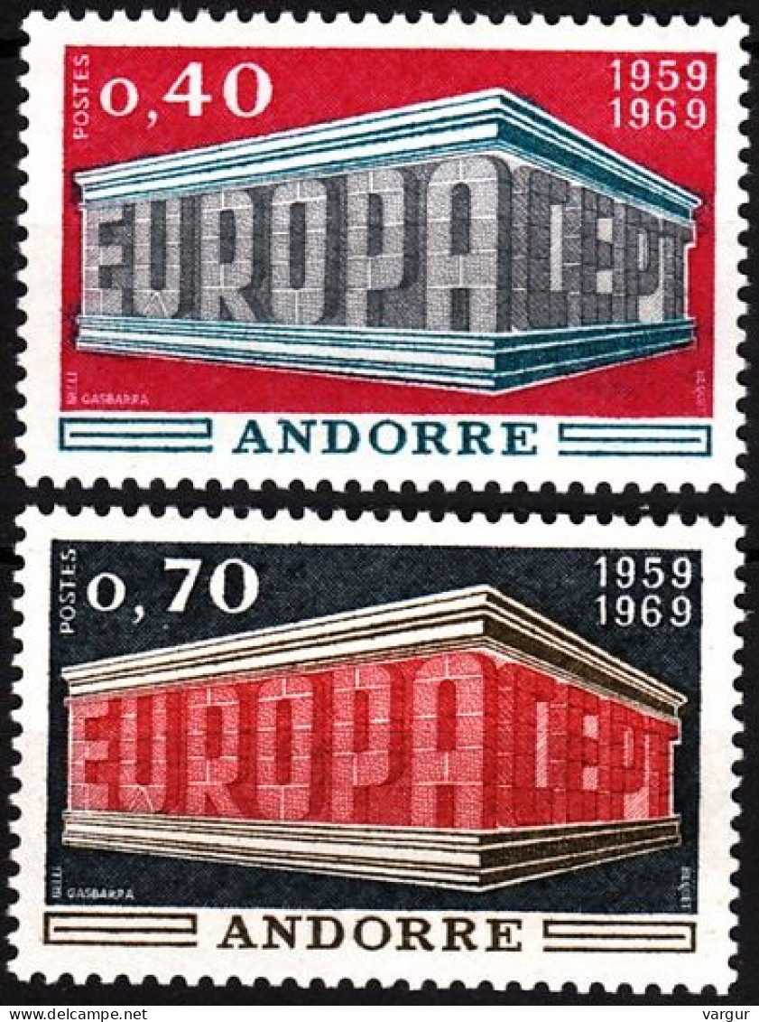 ANDORRA FRENCH 1969 EUROPA. Complete Set, MNH - 1969