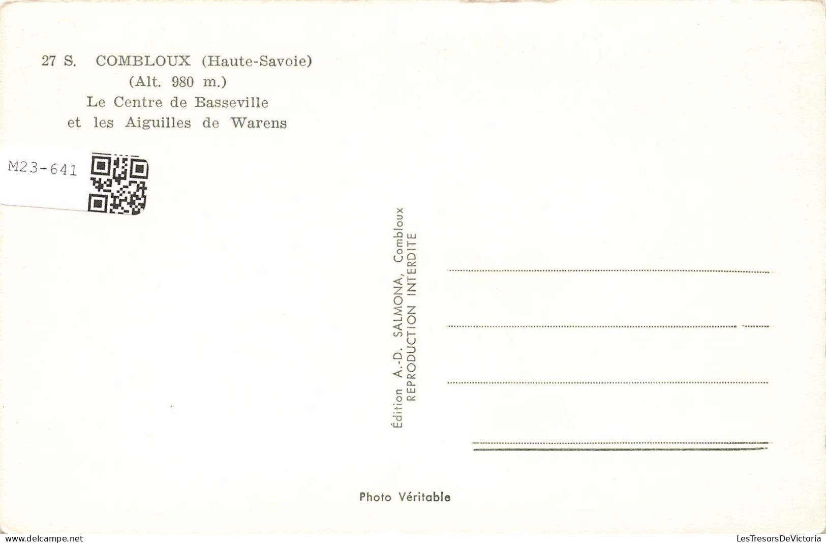FRANCE - Combloux (Haute Savoie) - Le Centre De Basseville Et Les Aiguilles De Warens - Carte Postale - Combloux