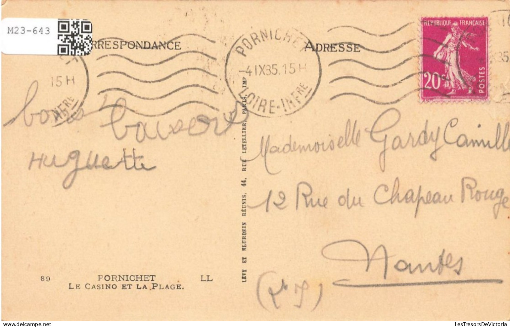 FRANCE - Pornichet - Le Casino Et La Plage - LL - Animé - Parasols - Carte Postale Ancienne - Pornichet