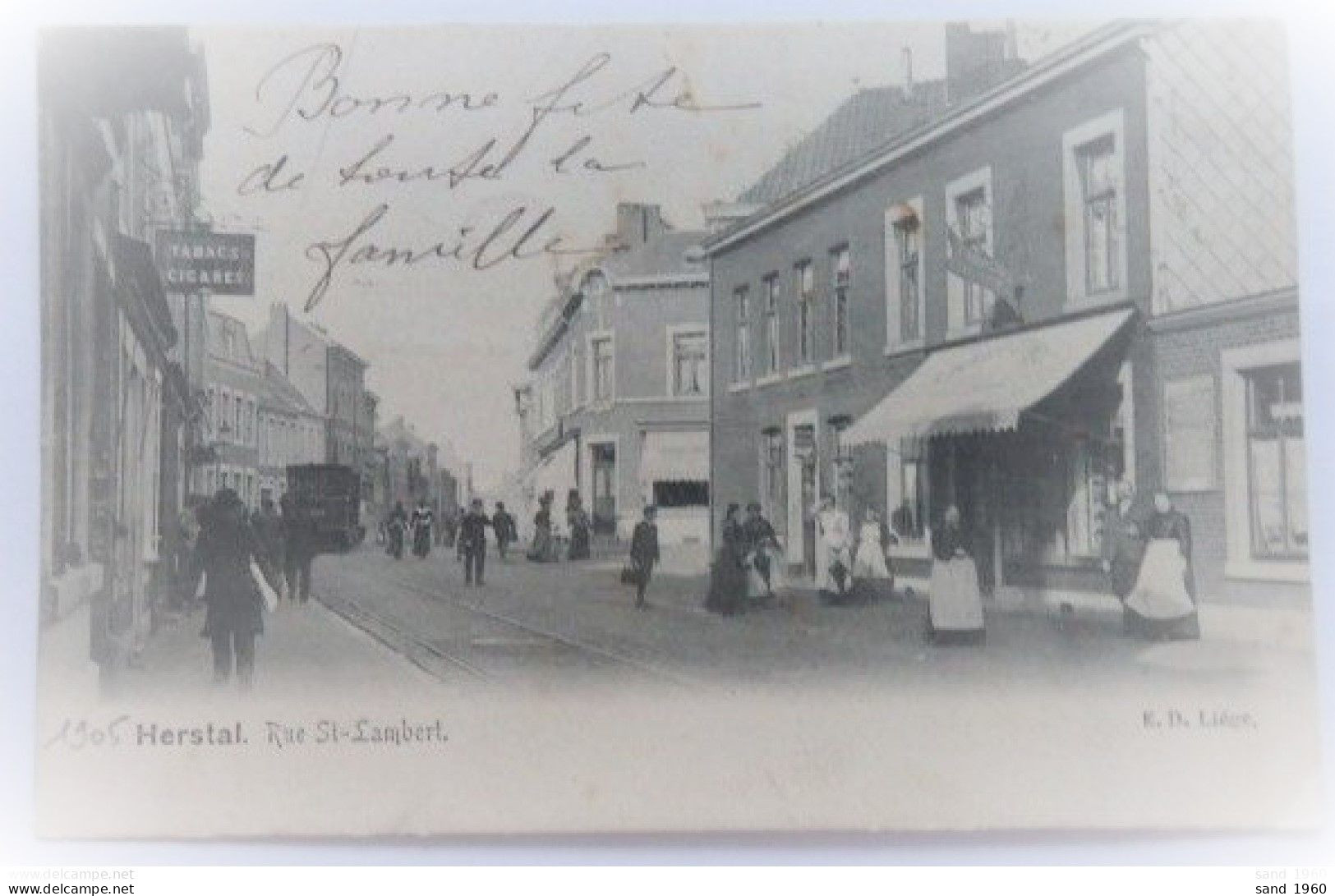 Herstal - Rue St-Lambert - E.D. Liège - Commerce - Animée - Circulé: 1905 - 2 Scans. - Herstal