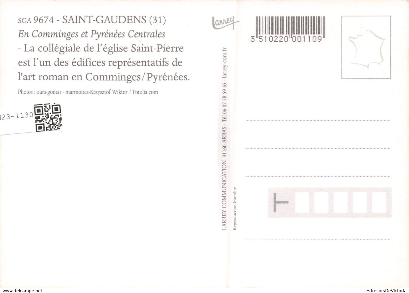 FRANCE - Saint-Gaudens - Isard - Gentiane - Ours Brun - Primevère Velue - Moutons - Marmottes - Lagopède- Carte Postale - Saint Gaudens