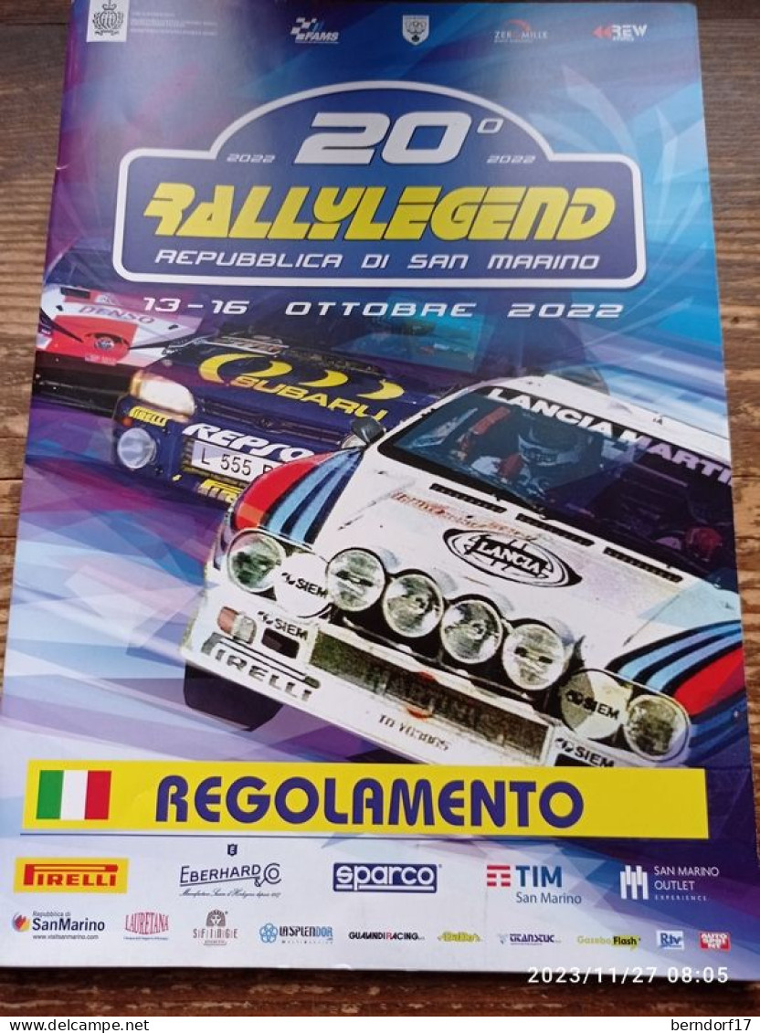 SAN MARINO RALLYLEGEND 2022 - 20° - REGOLAMENTO - Autosport - F1