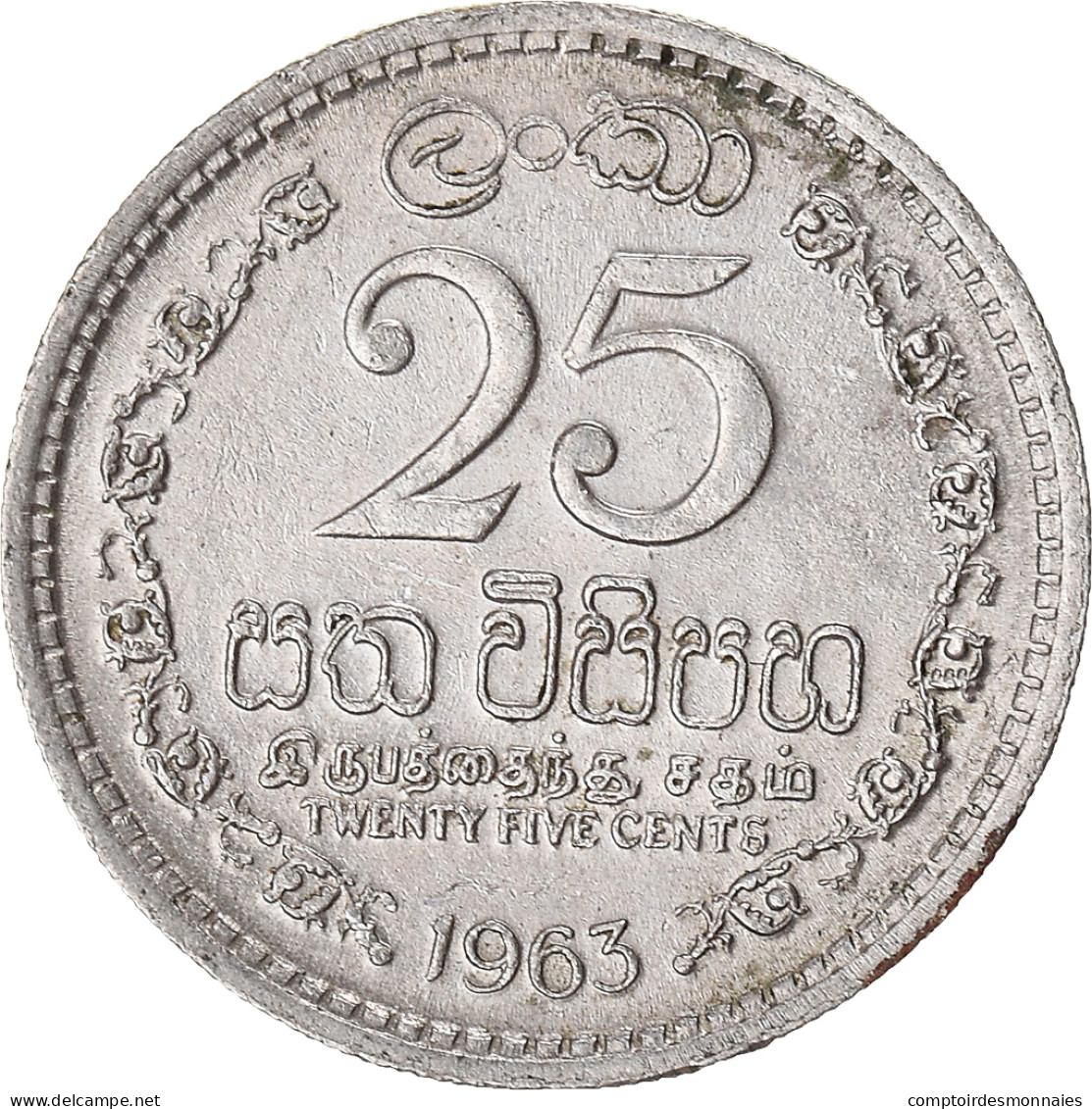 Monnaie, Sri Lanka , 25 Cents, 1963 - Sri Lanka