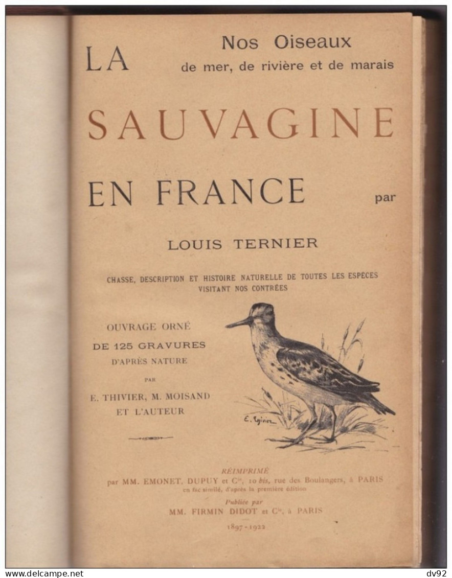 LA SAUVAGINE EN FRANCE LOUIS TERNIER (CHASSE GIBIER) - Chasse/Pêche