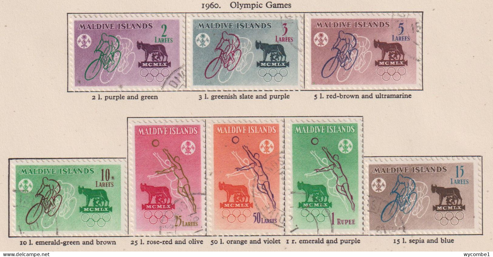 MALDIVE ISLANDS - 1960 Olympic Games Set  Used As Scan - Maldiven (...-1965)