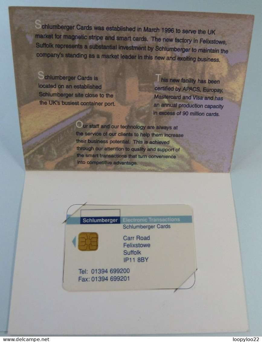 UK - Great Britain - Schlumberger - Electronic Transactions - Felixstowe Suffolk - Mint In Folder - R - Colecciones