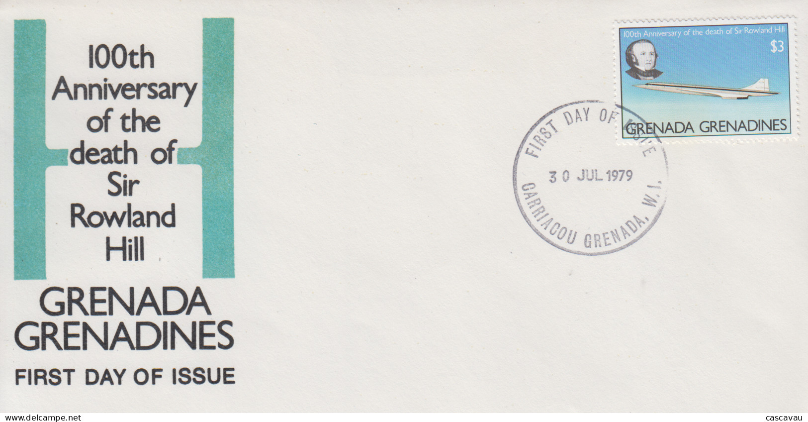 Enveloppe FDC  1er Jour   GRENADA - GRENADINES    Sir  Roland  HILL   CONCORDE   1979 - Rowland Hill