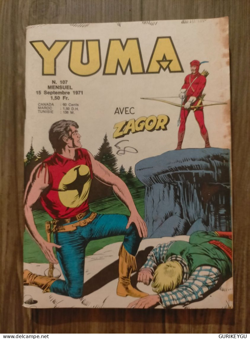 Bd YUMA Avec ZAGOR N° 107 LUG Du 15/09/1971 BIEN Les Charlots - Yuma