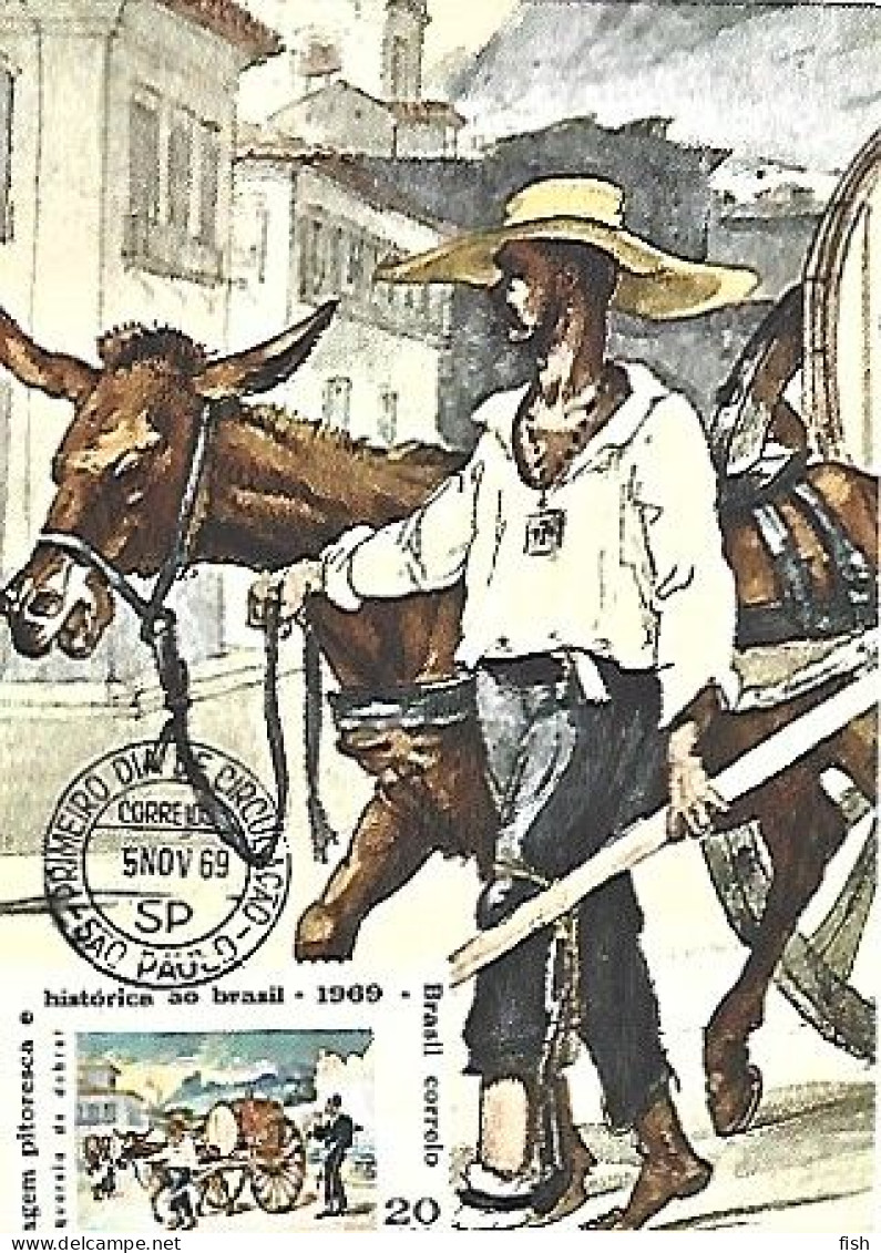 Brazil & Maximum Card, Picturesque And Historical Journey To Brazil By Jean Baptiste Debret, Sao Paulo 1969 (688) - Costumes