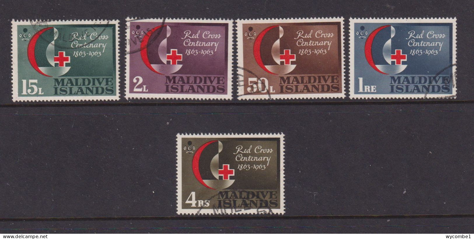 MALDIVE ISLANDS - 1963 Red Cross Set  Used As Scan - Maldives (...-1965)