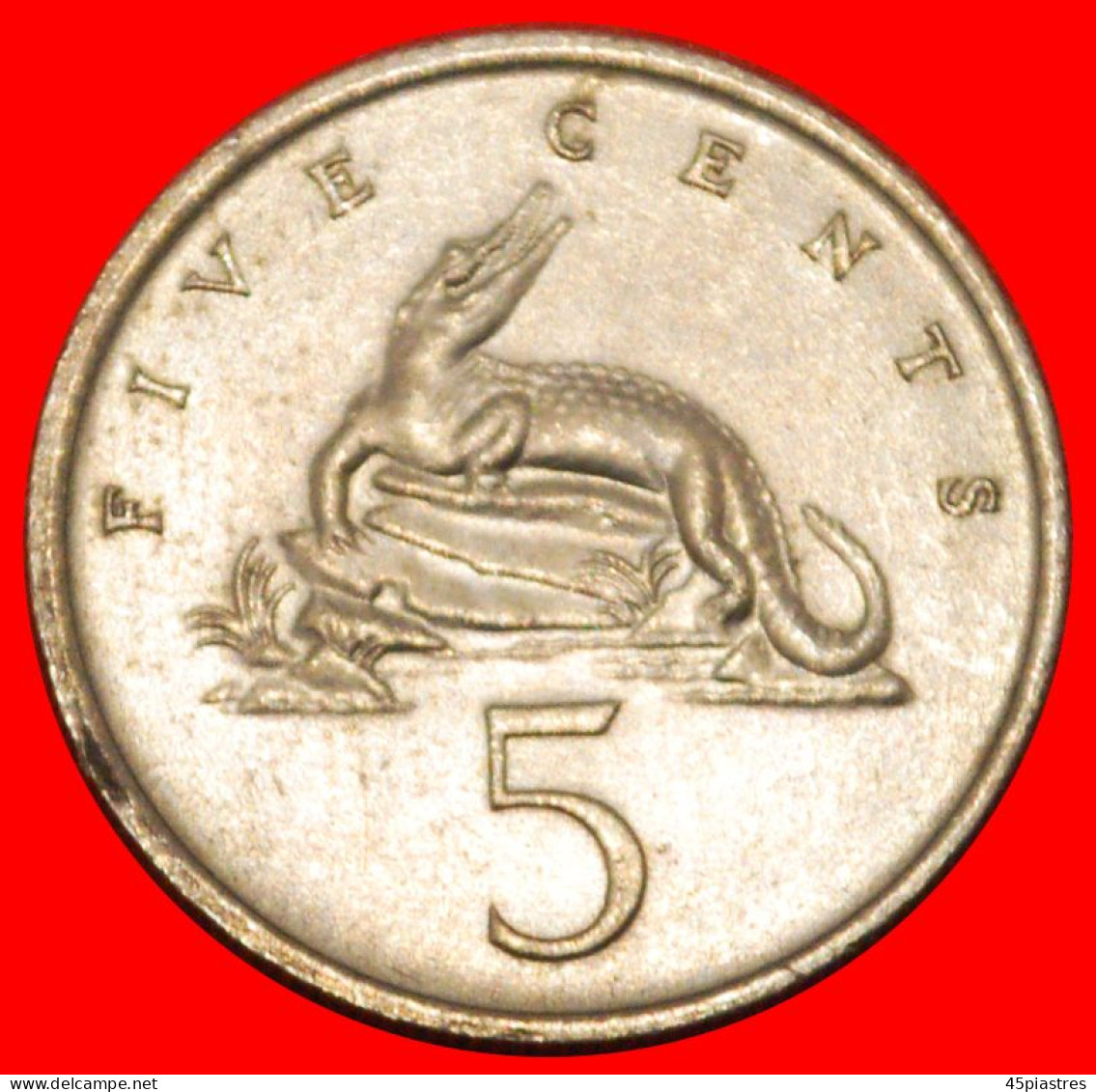 * GREAT BRITAIN (1969-1989): JAMAICA  5 CENTS 1972 CROCODILE UNC MINT LUSTRE! · LOW START · NO RESERVE! - Jamaica