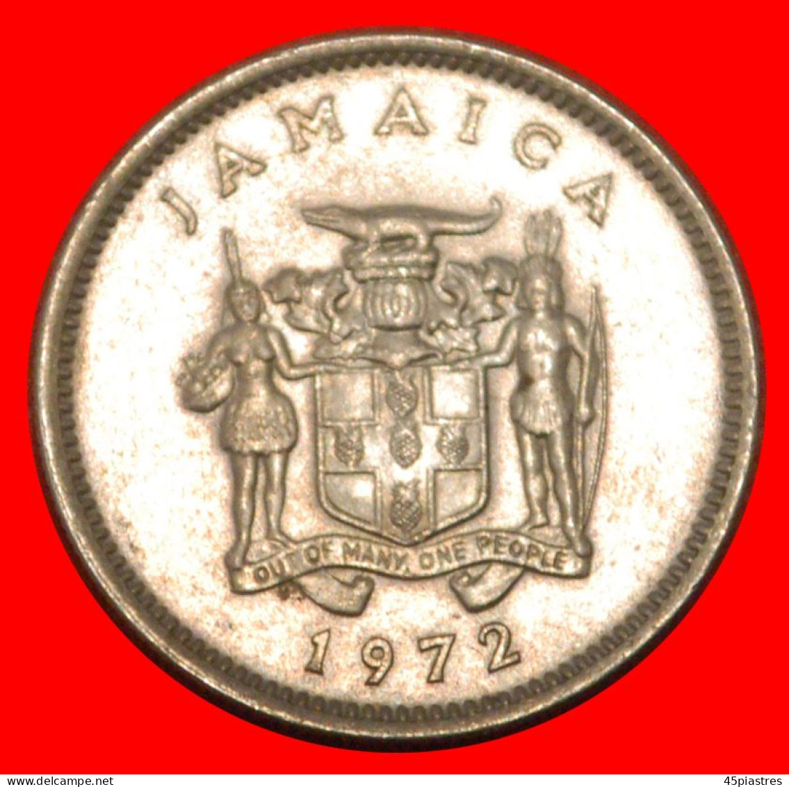 * GREAT BRITAIN (1969-1989): JAMAICA  5 CENTS 1972 CROCODILE UNC MINT LUSTRE! · LOW START · NO RESERVE! - Jamaica