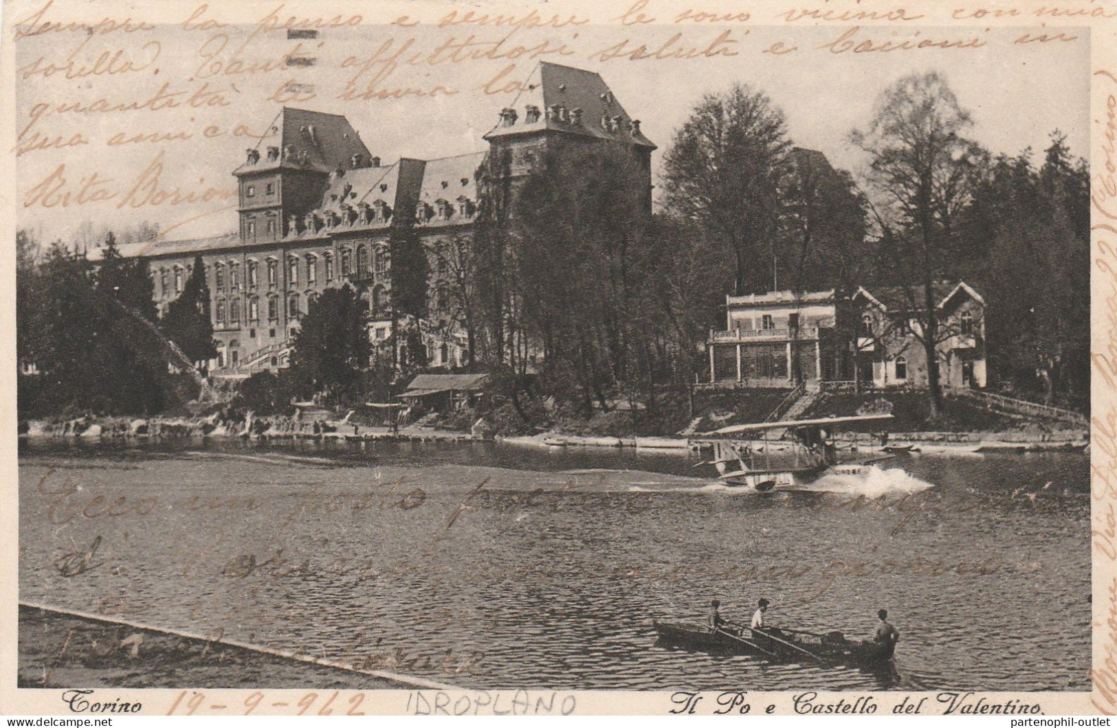 Cartolina - Postcard /   Viaggiata - /  Fiume Po - Idroplano - Fiume Po