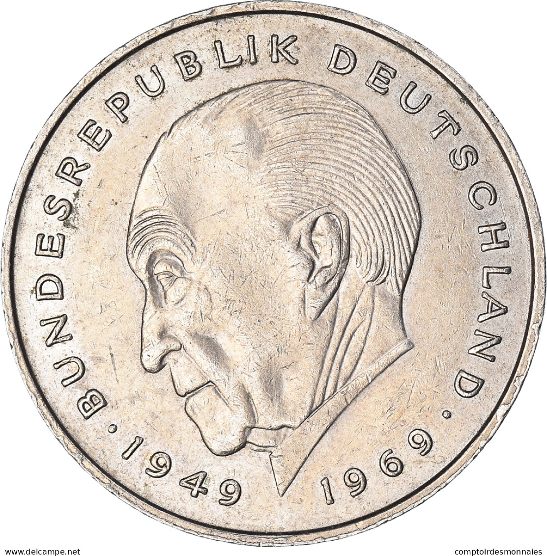 Monnaie, République Fédérale Allemande, 2 Deutsche Mark, 1969 - 2 Mark