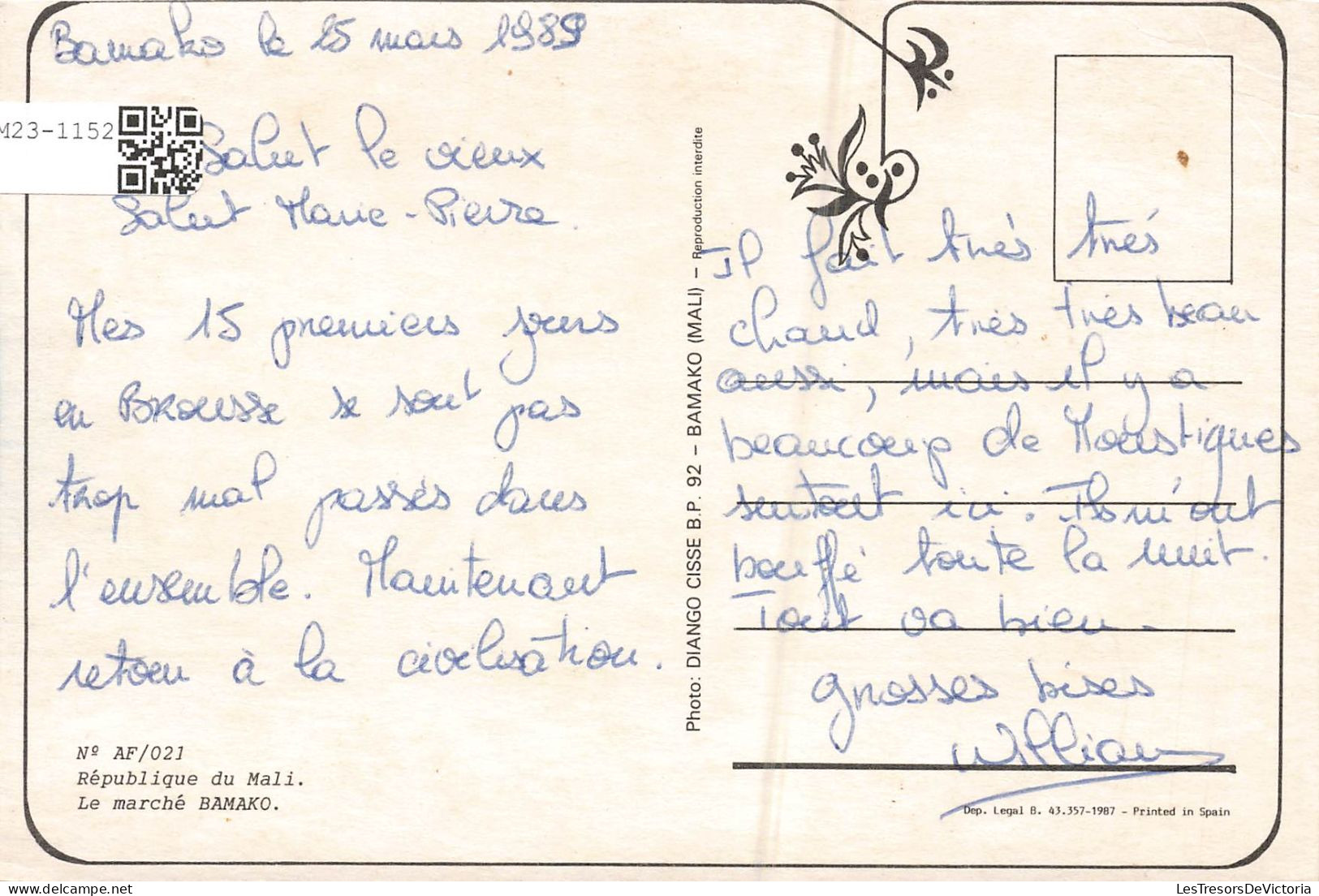 MALI - République Du Mali - Le Marché Bamako - Carte Postale Récente - Malí