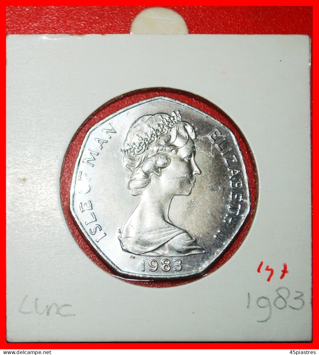 * GREAT BRITAIN: ISLE OF MAN  50 PENCE 1983AB MOTORCYCLE RARE! ELIZABETH II (1953-2022) UNC! · LOW START · NO RESERVE! - Eiland Man