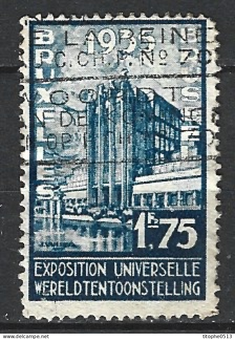 BELGIQUE. N°389 Oblitéré De 1934. Exposition Universelle De 1935. - 1935 – Brüssel (Belgien)