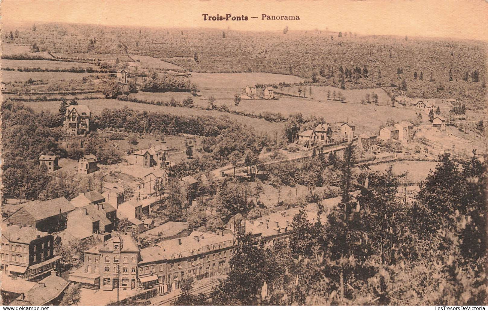 BELGIQUE - Trois Ponts - Panorama - Maisons - Ville - Carte Postale Ancienne - Trois-Ponts