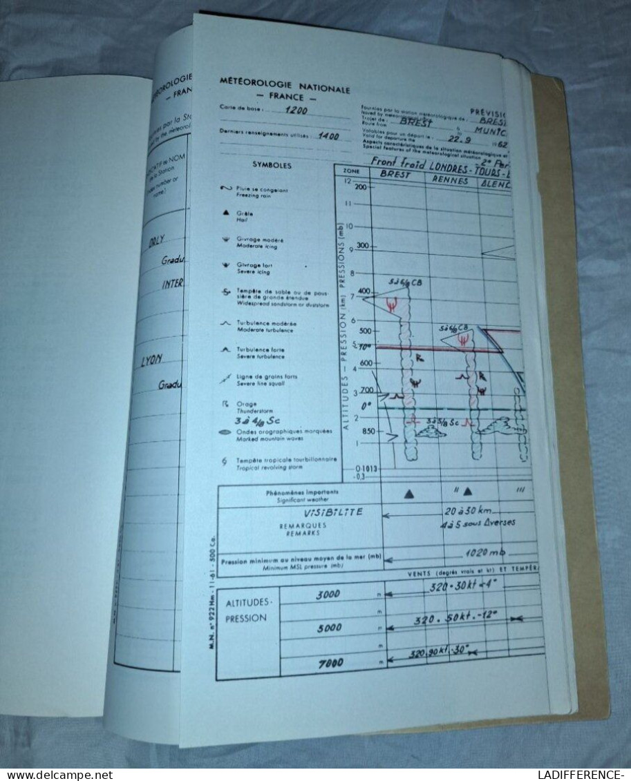 Cahier Ecole de l'Air et Ecole Militaire de l'Air Météorologie Pratique Edition 1963