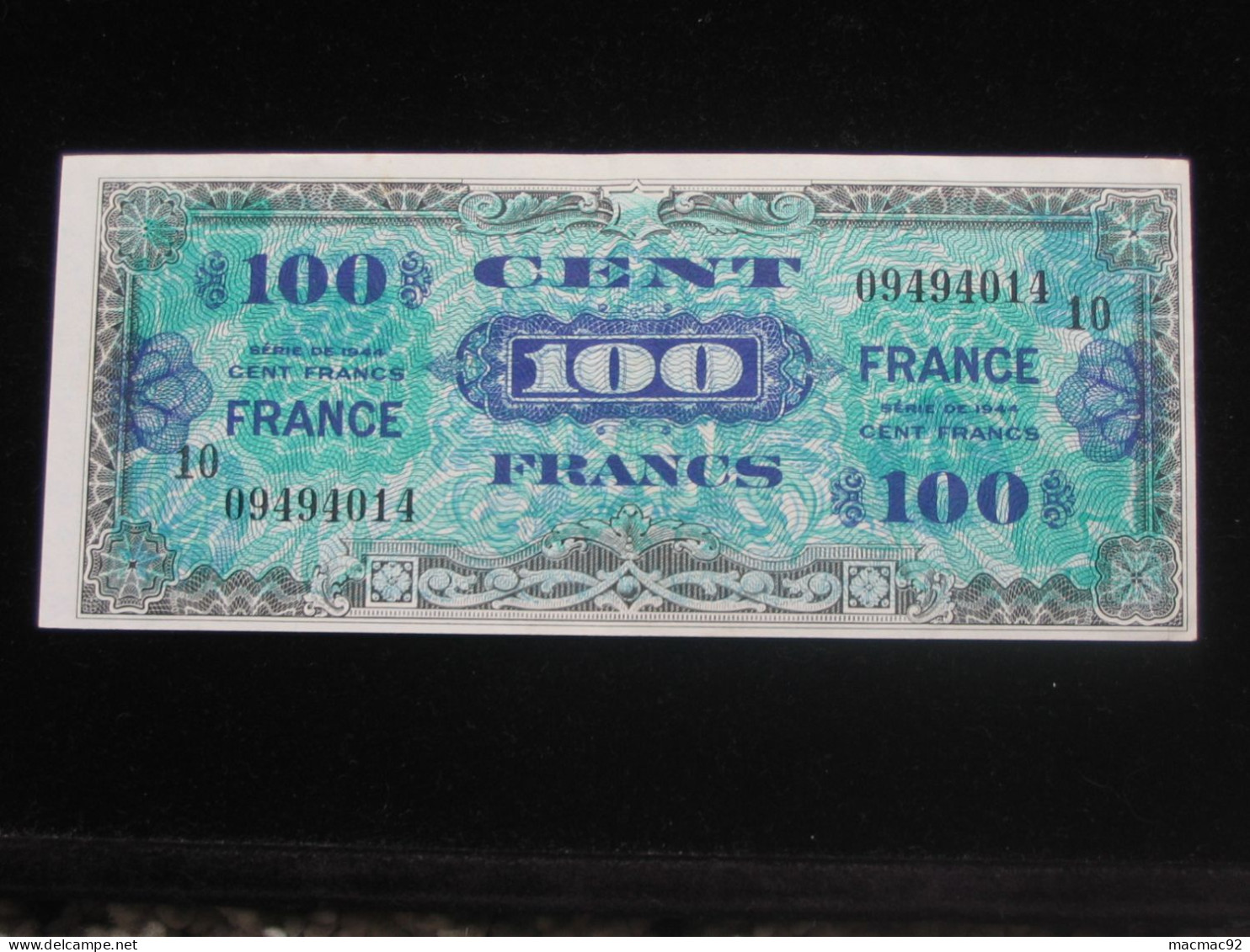 100 Francs - FRANCE - Série 10 - Billet Du Débarquement - Série De 1944 **** EN ACHAT IMMEDIAT **** - 1945 Verso France