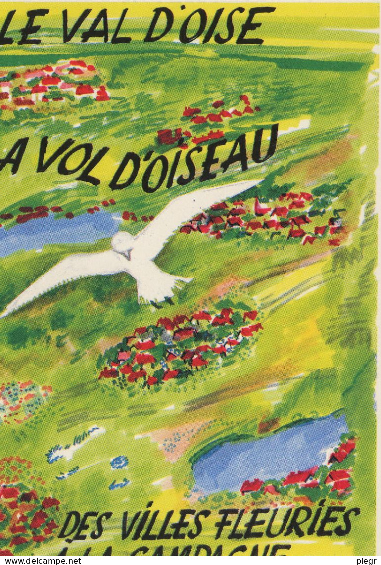 95000 02 01 - VAL D'OISE - A VOL D'OISEAU (Création Léon MAX) -  (3ème Festival De La Carte Postale Et Du Graphisme) - Deuil La Barre