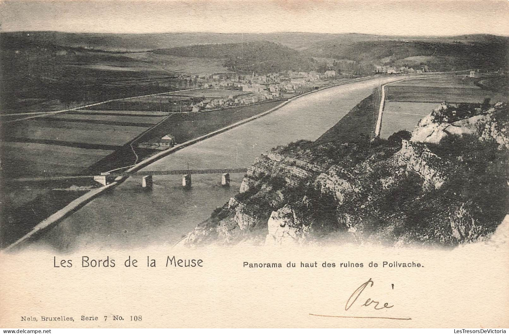 BELGIQUE - Les Bords De La Meuse - Panorama Du Haut Des Ruines De Polivache - Carte Postale Ancienne - Otros & Sin Clasificación